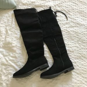 Tie Back Flat Over the Knee Boots